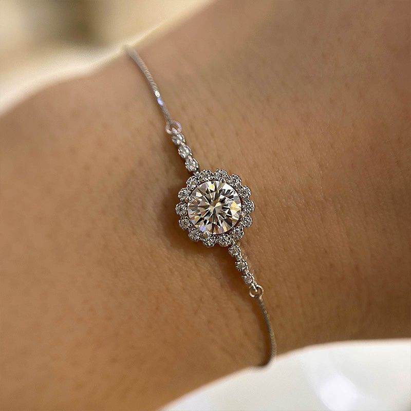 Moissanite Snowflake Design Bracelet