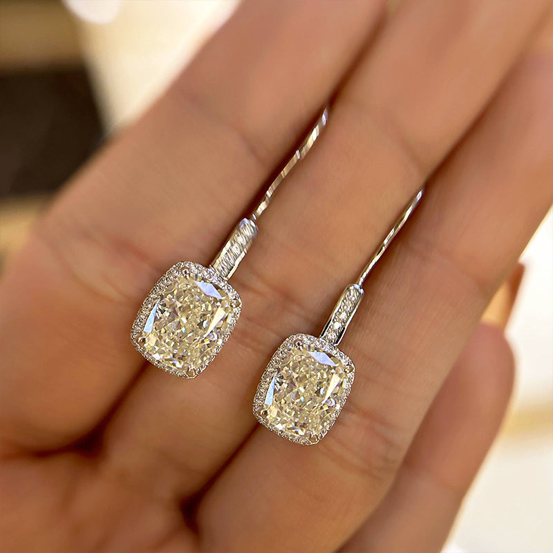 Lovely Halo Cushion Cut Women's Earrings