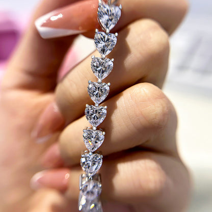 Stunning Heart Cut Bracelet for Women In White Gold