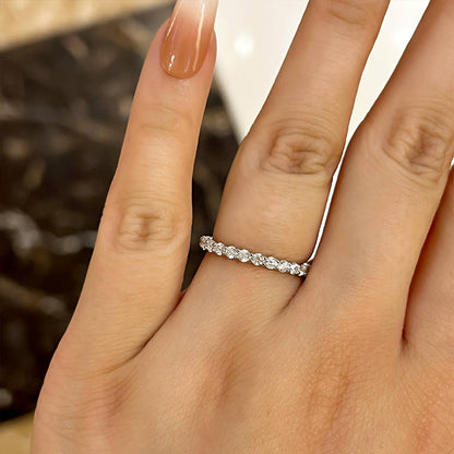 Elegant Round Cut Eternity Wedding Band In Sterling Silver-Maxinejewelry