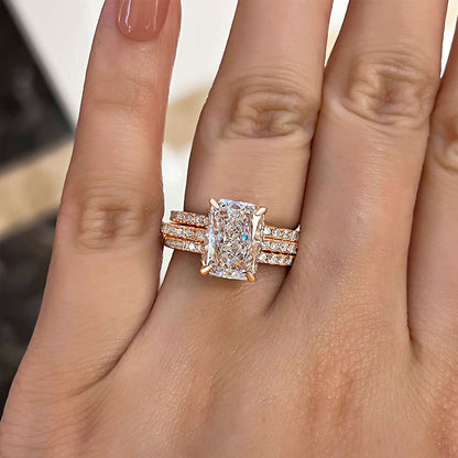 Timeless Radiant Cut Simulated Diamond 3-Pieces Wedding Ring Set-Maxinejewelry