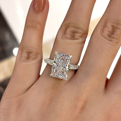 Luxurious Elongated Radiant Cut Engagement Ring For Women-Maxinejewelry