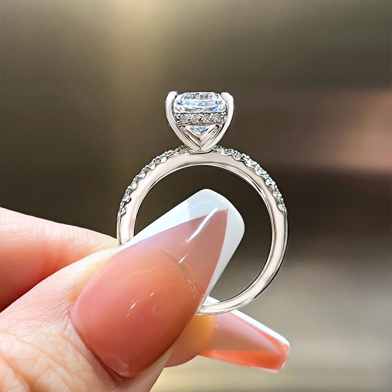 Elegant Radiant Cut Engagement Ring For Women In Sterling Silver-Maxinejewelry