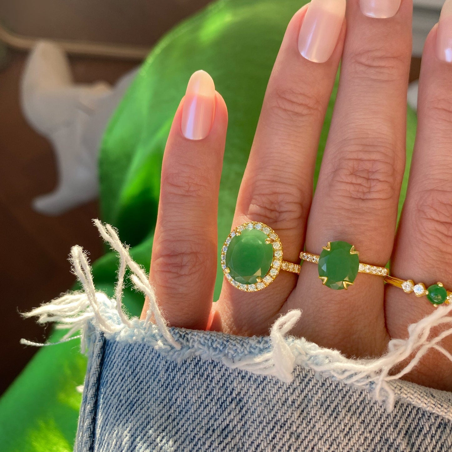 Green Jade Ring - Harlow