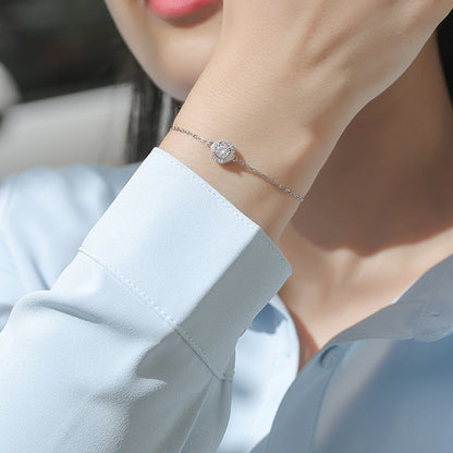 Moissanite Halo Round Cut Bracelet