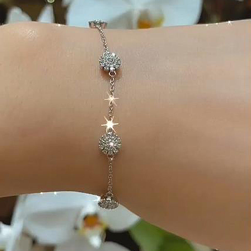 Elegant Flower Design Bracelet For Women In Sterling Silver-Maxinejewelry