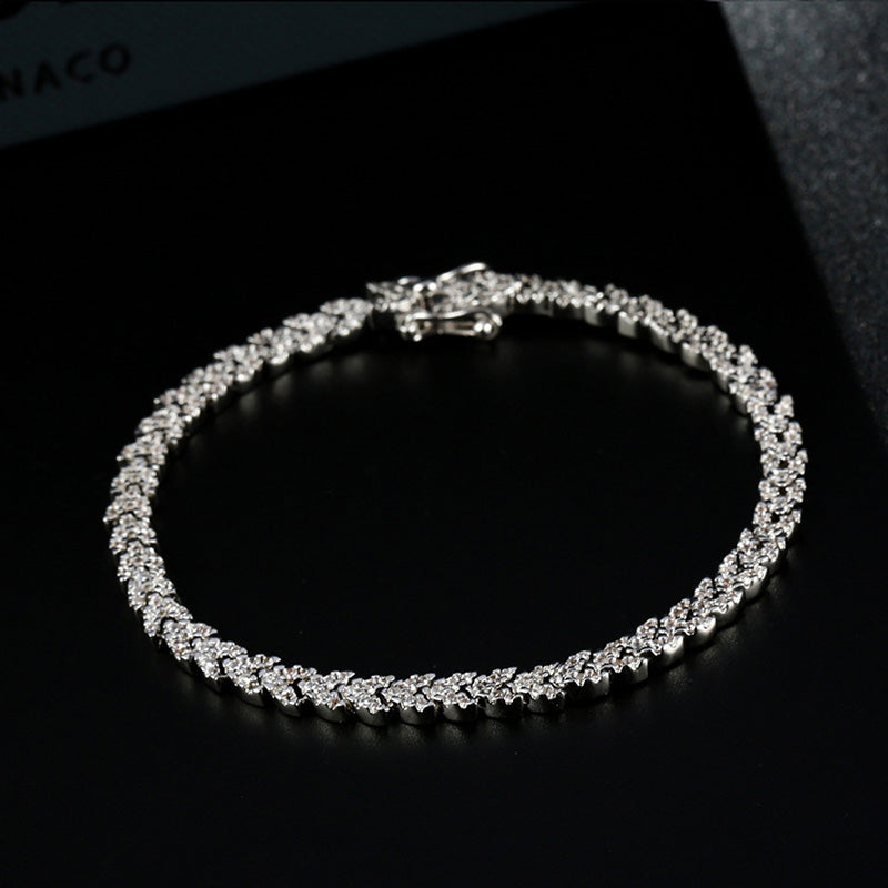 Fashion Wheat Ear Design Bracelet For Women In Sterling Silver