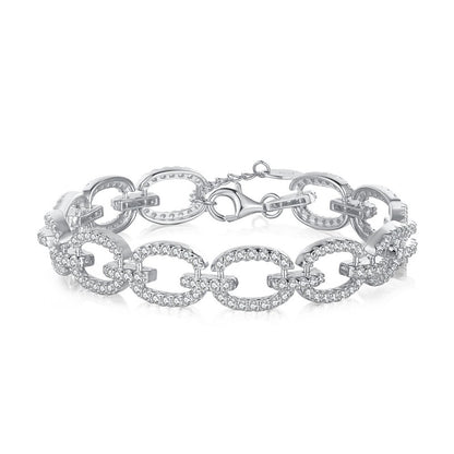 Fashion Design Round Cut Bracelet For Women In Sterling Silver