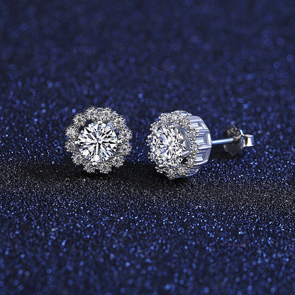 Moissanite Snowflake Design Round Cut 3PC Jewelry Set