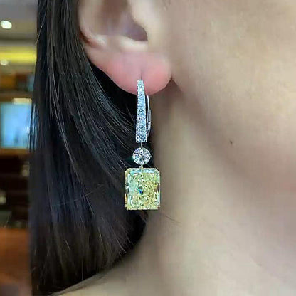 Honorable Radiant Cut Yellow Sapphire Earrings for Women