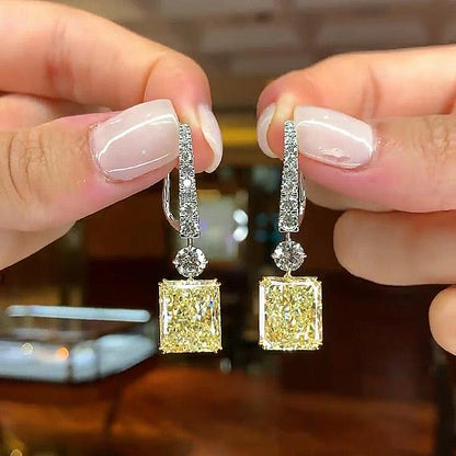 Honorable Radiant Cut Yellow Sapphire Earrings for Women