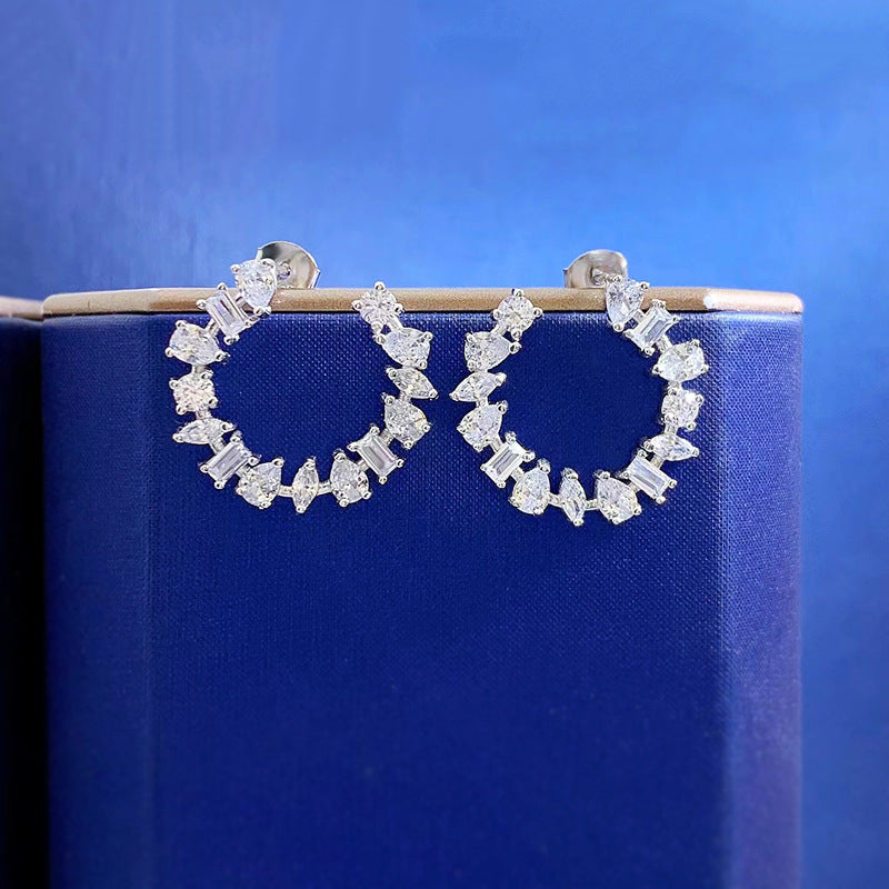 Unique Women's Hoop Earrings In Sterling Silver