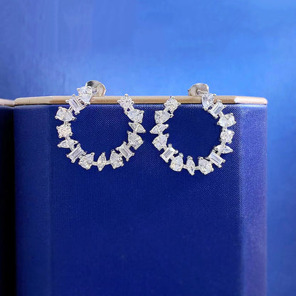 Unique Women's Hoop Earrings In Sterling Silver