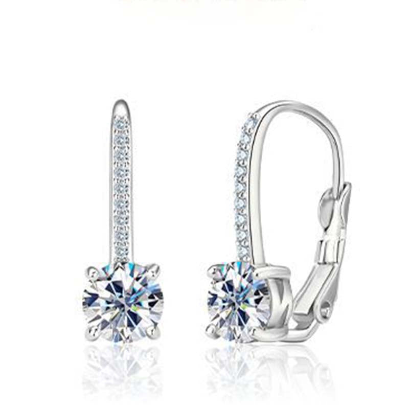 Moissanite Round Cut Stud Earrings