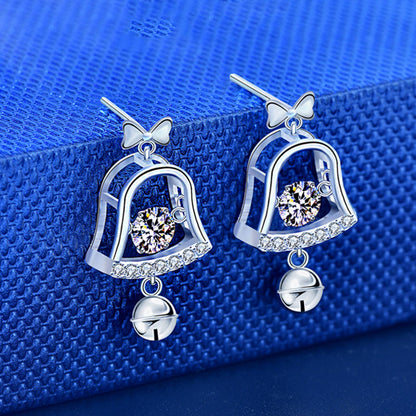 Christmas Bell Moissanite Earrings