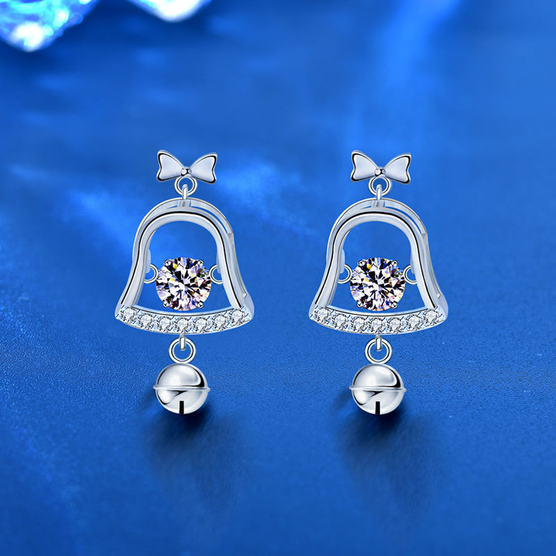 Christmas Bell Moissanite Earrings