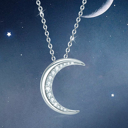 Louily Lovely Moon Moissanite Pendant Necklace