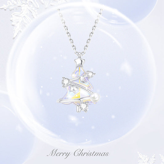 Star and Moon Christmas Tree Aurora Pearl Necklace