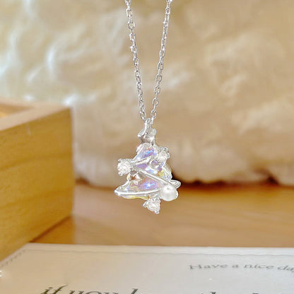 Star and Moon Christmas Tree Aurora Pearl Necklace