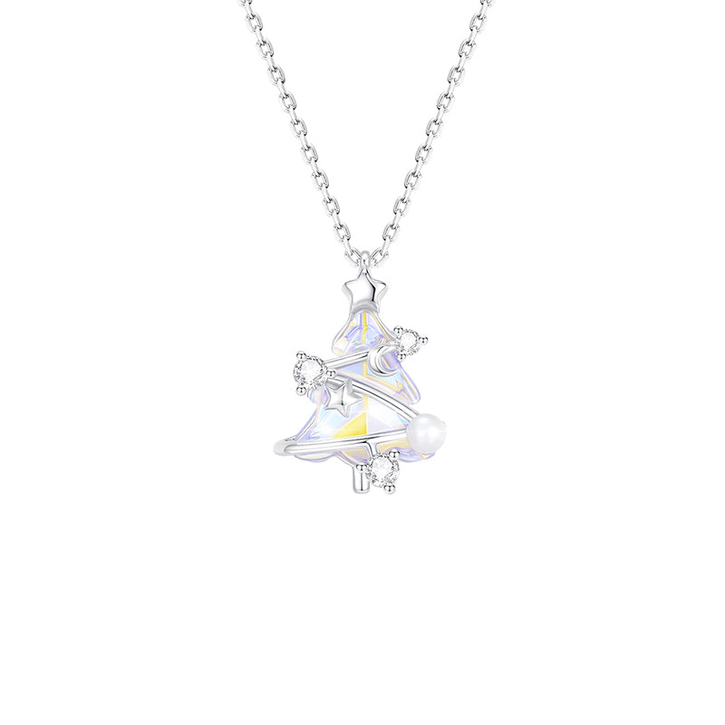 Star and Moon Christmas Tree Aurora Pearl Necklace