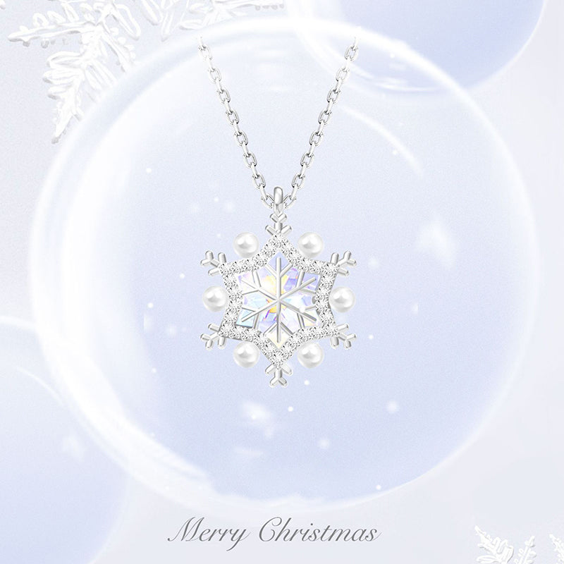 Christmas Aurora Fantasy Pearl Snow Necklace