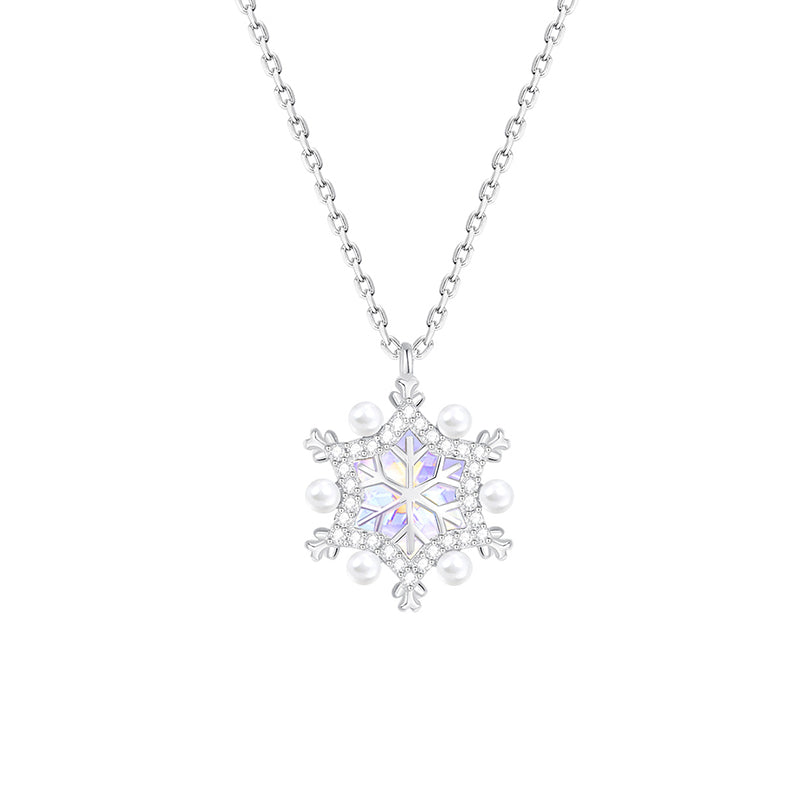 Christmas Aurora Fantasy Pearl Snow Necklace