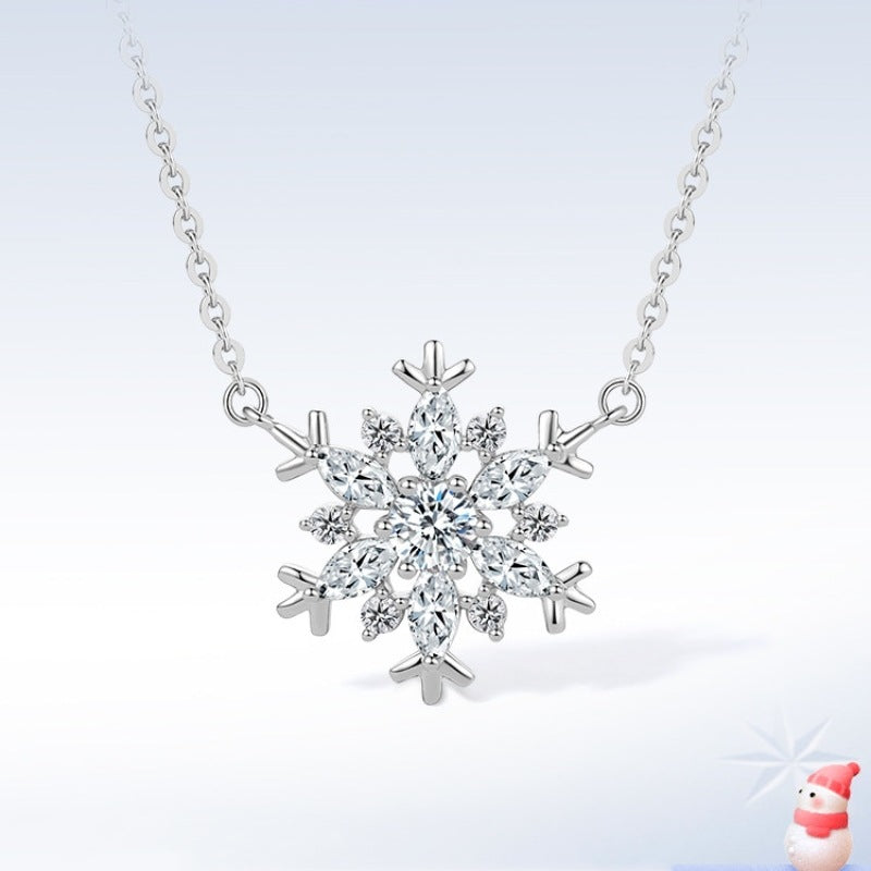 Elegant Christmas Snow Necklace