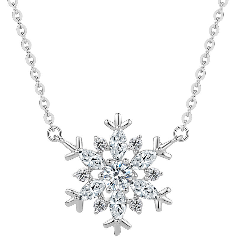 Snowflake Necklace In Sterling Silver