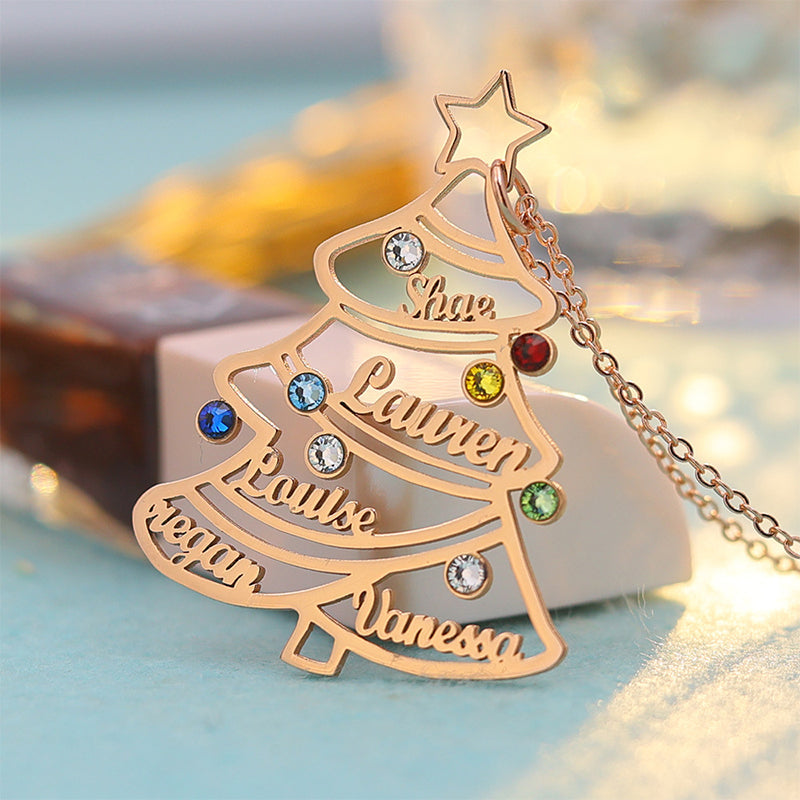 Colorful Christmas Tree Necklace In Sterling Silver