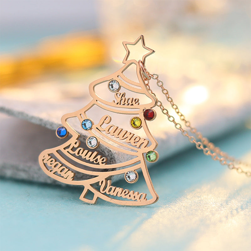 Colorful Christmas Tree Necklace In Sterling Silver