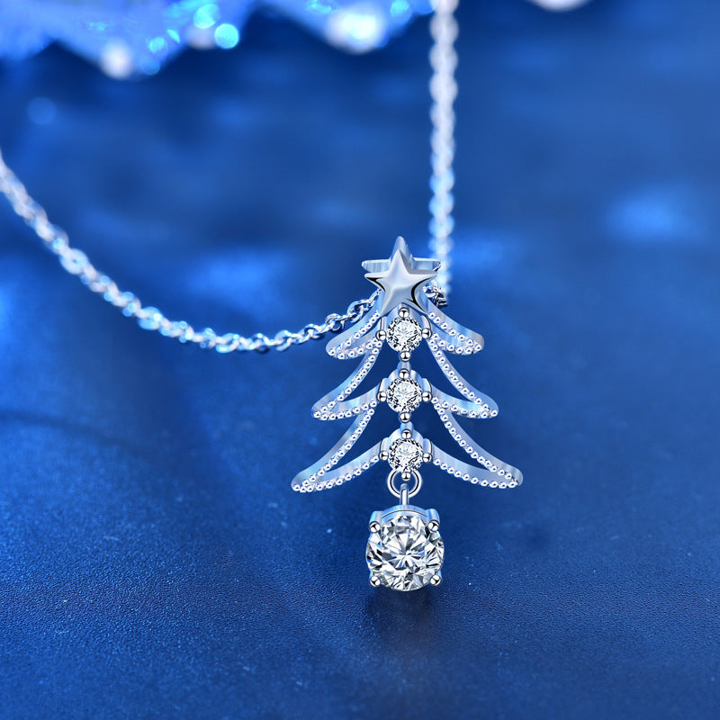 Christmas Tree Moissanite Necklace