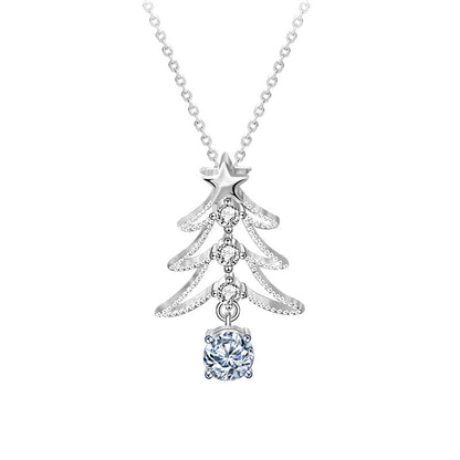 Christmas Tree Moissanite Necklace