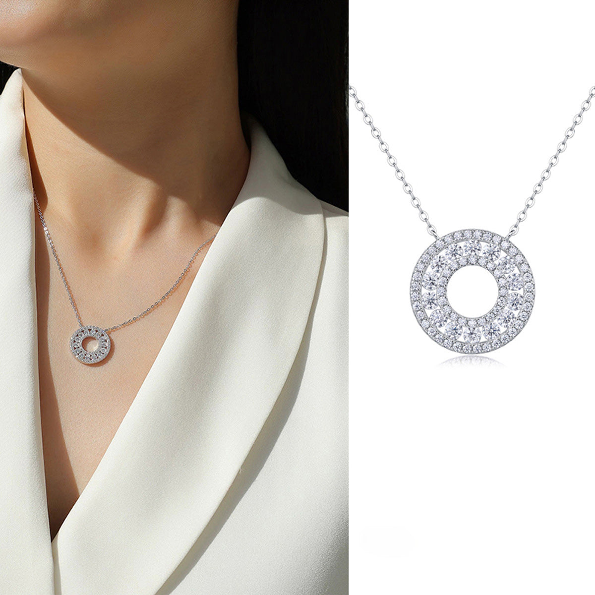 Maxine Moissanite Reciprocating Pendant Necklace