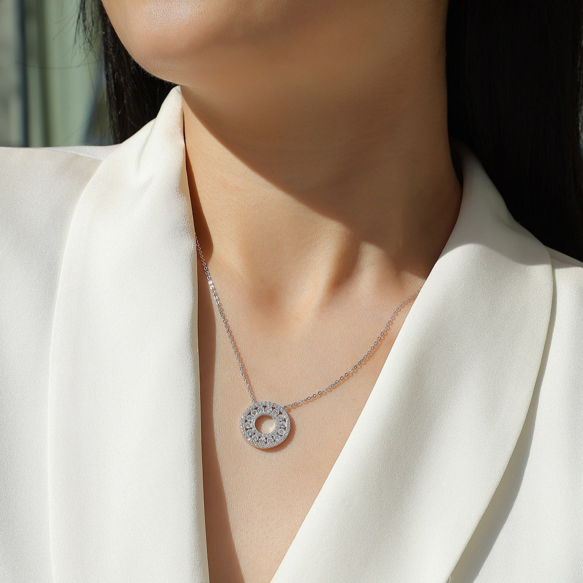 Maxine Moissanite Reciprocating Pendant Necklace