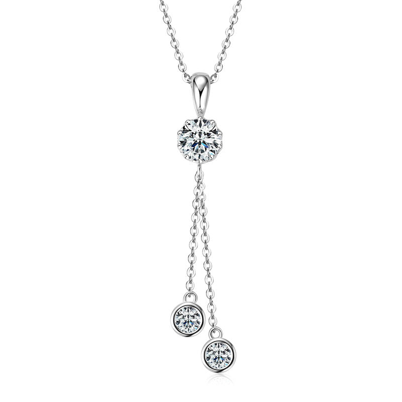 Maxine Fashion Moissanite Round Cut Pendant Necklace