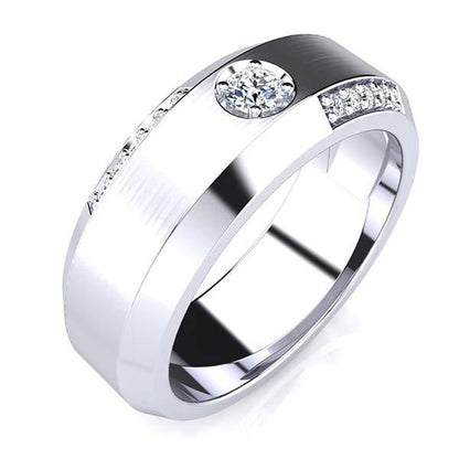 White Gold Classic Men's Wedding Band