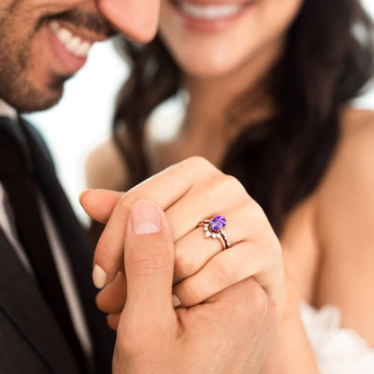 Amethyst Lab Diamond Ring - Mirth