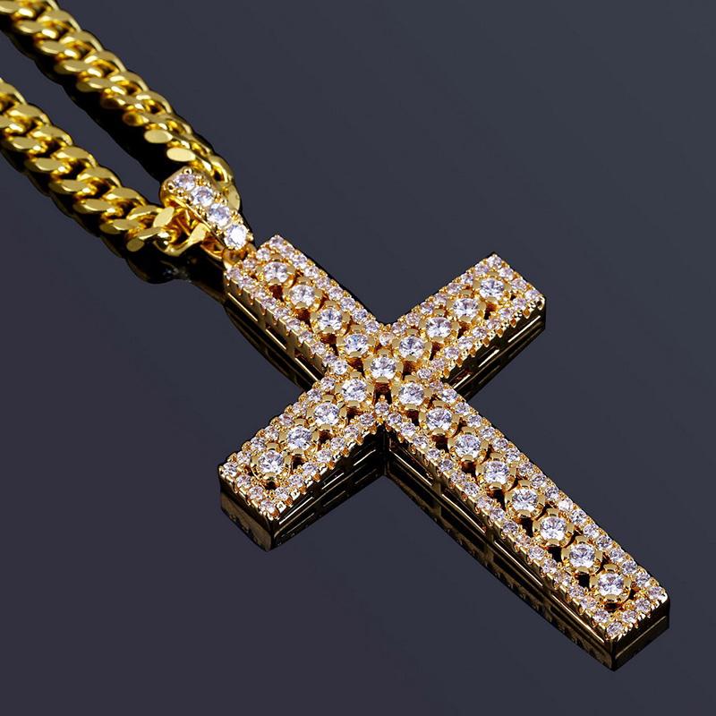 Hiphop Cross Diamond Pendant Necklace For Men-Maxinejewelry