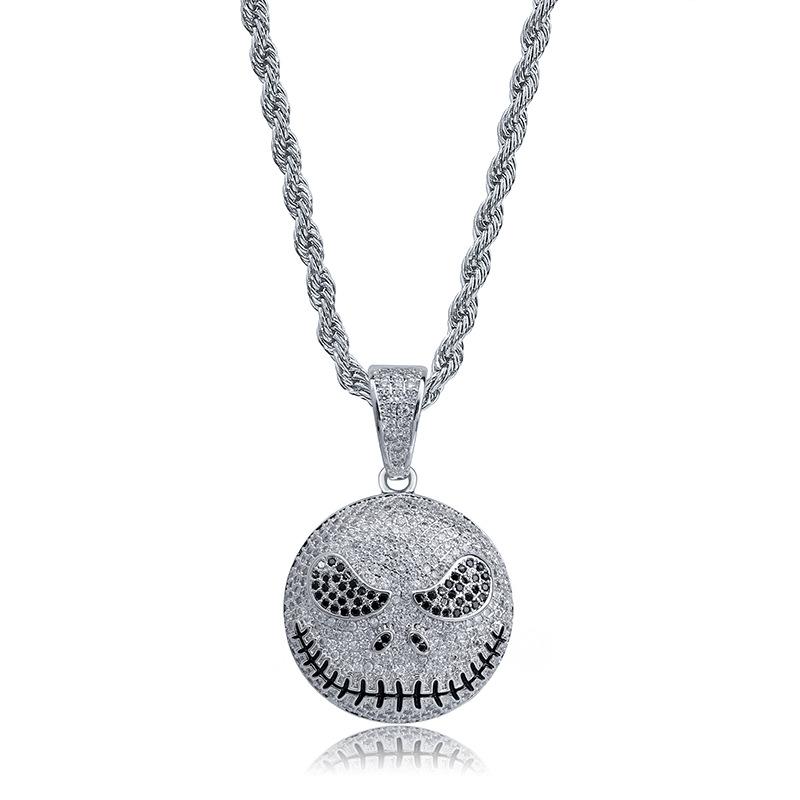 Jack Skellington Skull Pendant Necklace For Men