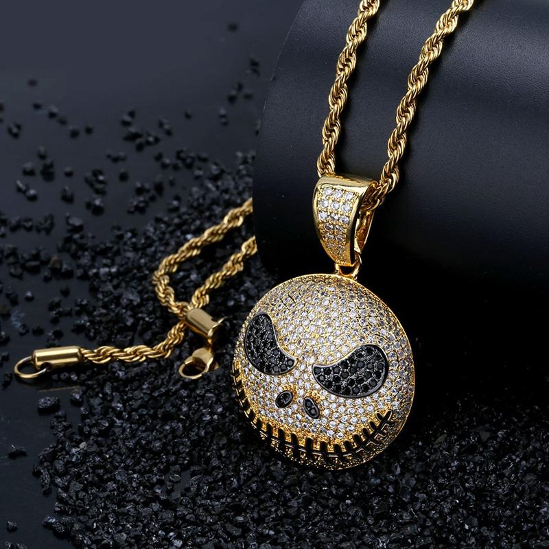 Jack Skellington Skull Pendant Necklace For Men-Maxinejewelry