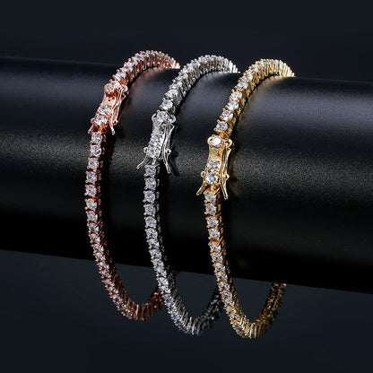 3mm Single Row Tennis Men's Bracelet-Maxinejewelry