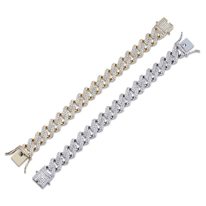 Iced Cuban Bracelet with Box Clasp-Maxinejewelry