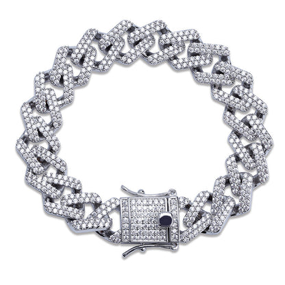 Iced Cuban Bracelet with Box Clasp