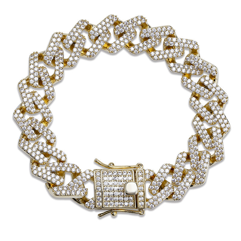 Iced Cuban Bracelet with Box Clasp