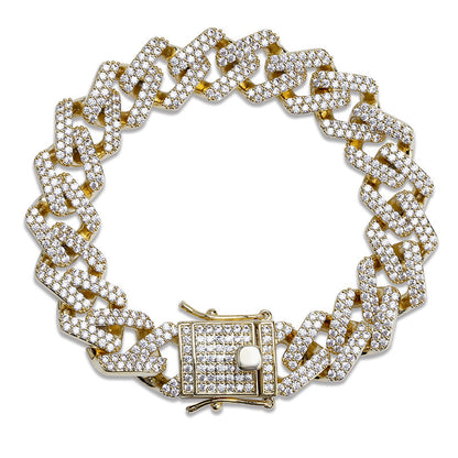 Iced Cuban Bracelet with Box Clasp