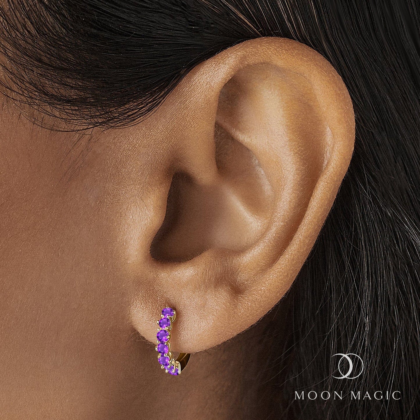 Amethyst Earrings - Bonny Hoops