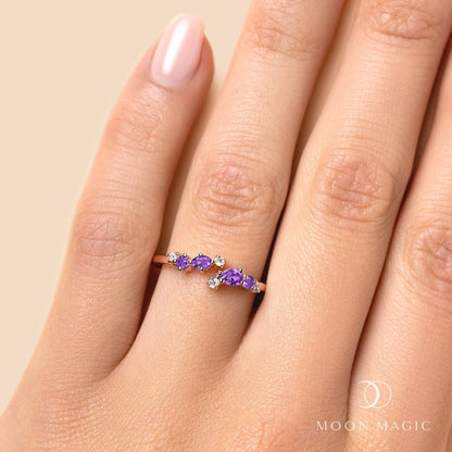 Adjustable Amethyst Ring - Flourish