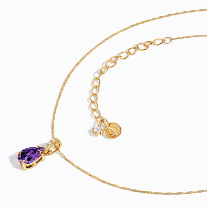 Amethyst Diamond Necklace Sway - February Birthstone