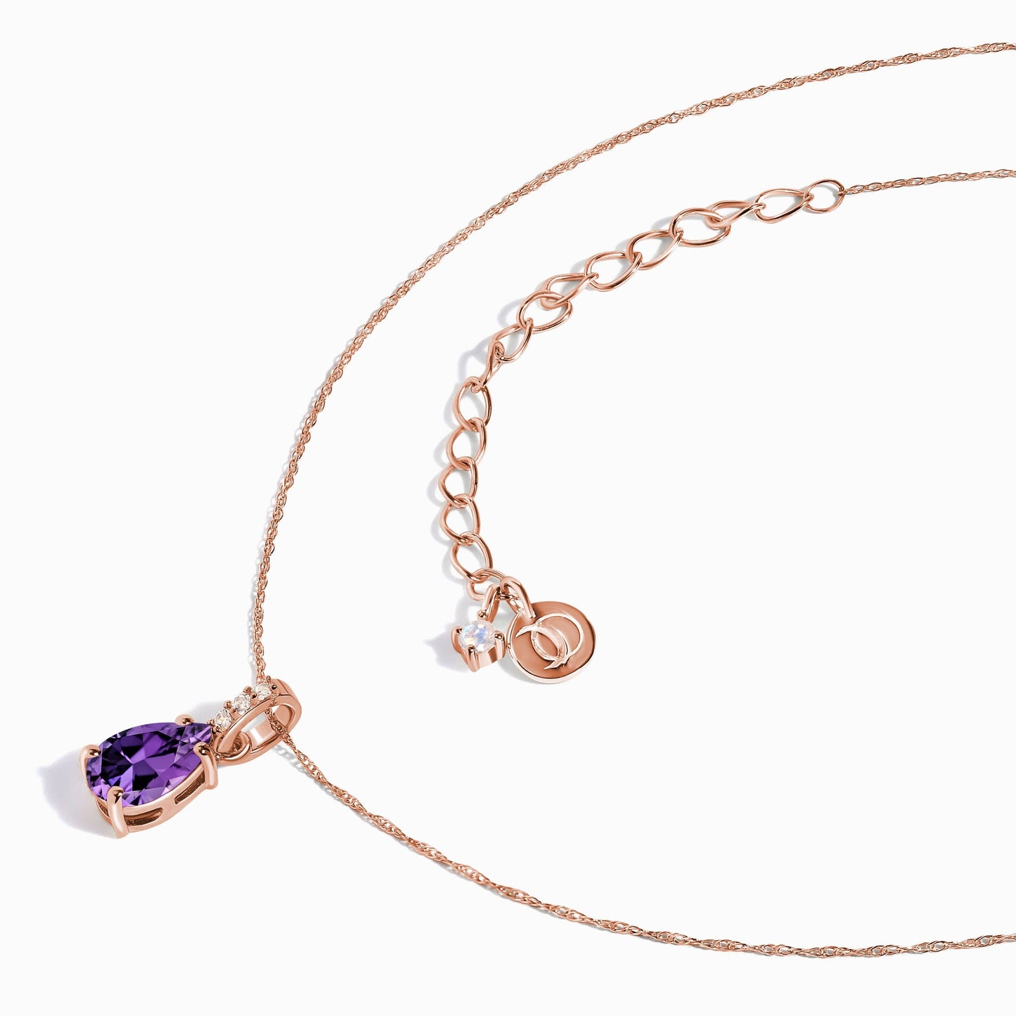 Amethyst Lab Diamond Necklace Sway - February Birthstone