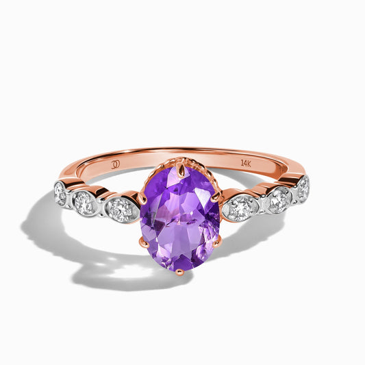 Amethyst Lab Diamond Ring - Mirth